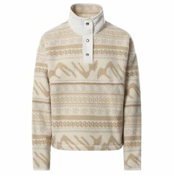 The North Face Fleece Cragmont Jacket Pullover Women’s XXXL Ivory Tan Fair Isle - Picture 2 of 10